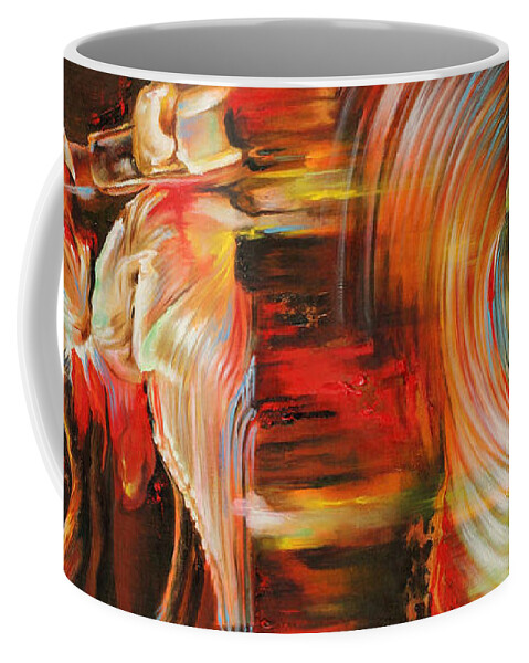 Dance Coffee Mug featuring the painting Folklore by Karina Llergo