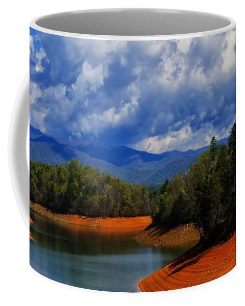 Landscape Coffee Mug featuring the photograph Fontana lake storm by Flees Photos