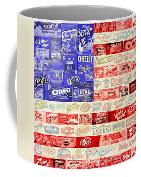 Vector Coffee Mug featuring the digital art Food Advertising Flag by Gary Grayson