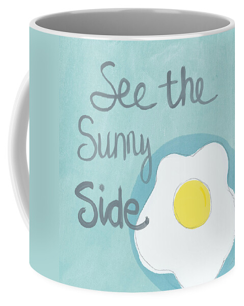 Egg Coffee Mug featuring the painting Food- Kitchen Art- Eggs- Sunny Side Up by Linda Woods