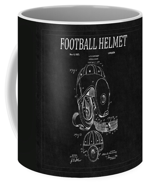 Football Coffee Mug featuring the photograph Football Helmet Patent 4 by Andrew Fare