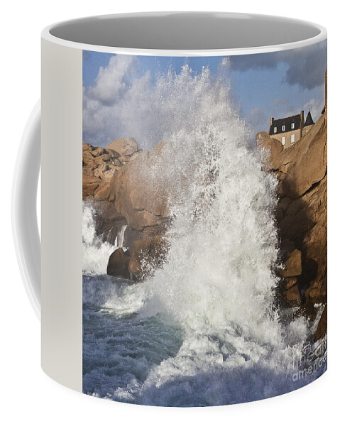 Heiko Coffee Mug featuring the photograph Force of Breaking Waves by Heiko Koehrer-Wagner