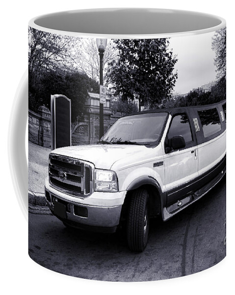 Ford Coffee Mug featuring the photograph Ford Excursion Stretched Limo by Olivier Le Queinec