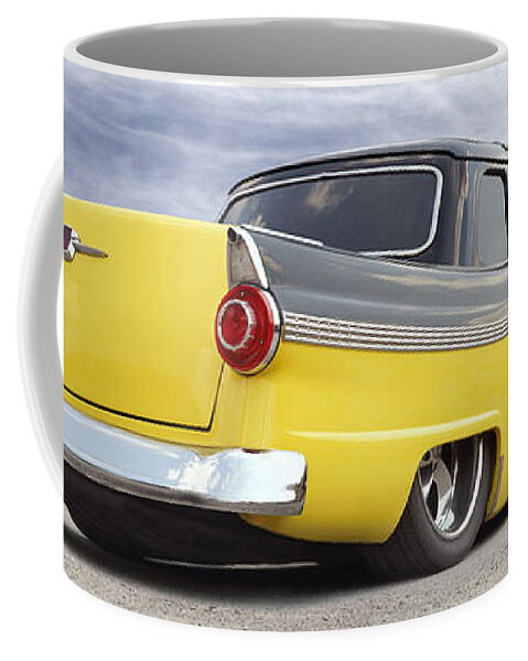 1955 Ford Coffee Mug featuring the photograph Ford Lowrider at Roys by Mike McGlothlen