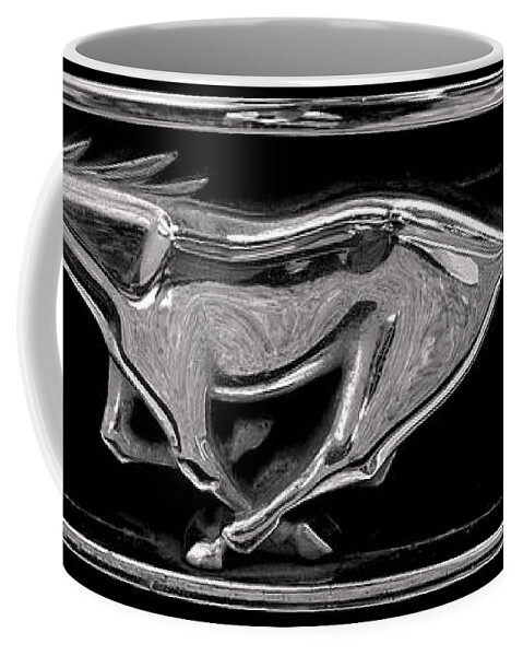 Ford Coffee Mug featuring the photograph Ford Mustang Classic Car Logo by Amir Paz