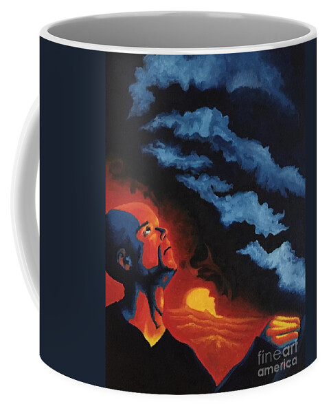 Foreseen Coffee Mug featuring the painting Foreseen by Michael TMAD Finney
