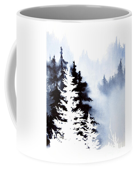 Forest Indigo Coffee Mug featuring the painting Forest Indigo by Teresa Ascone