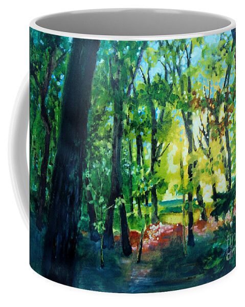 Painting Coffee Mug featuring the painting Forest Scene 1 by Kathy Braud
