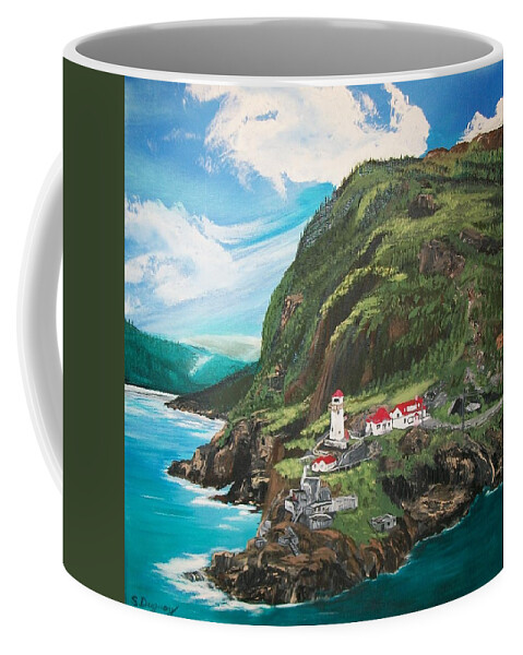 Military Coffee Mug featuring the painting Fort Amherst Newfoundland by Sharon Duguay