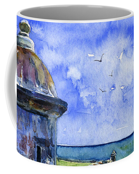 Fort Coffee Mug featuring the painting Fort San Juan Puerto Rico by John D Benson