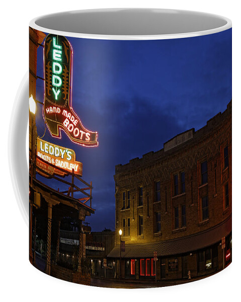 Fort Worth Stockyards Coffee Mug featuring the photograph Fort Worth Stockyards Main Street by Jonathan Davison