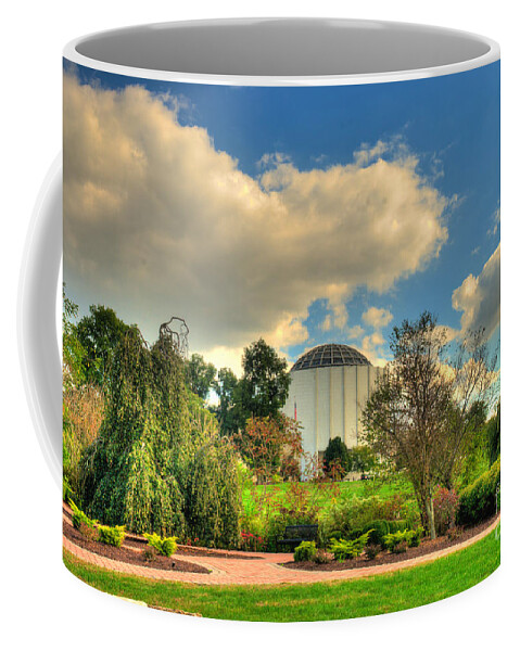 Founders Coffee Mug featuring the photograph Founders Hall from the Garden by Mark Dodd