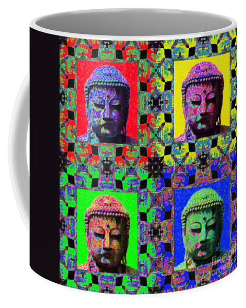 Religion Coffee Mug featuring the photograph Four Buddhas 20130130 by Wingsdomain Art and Photography