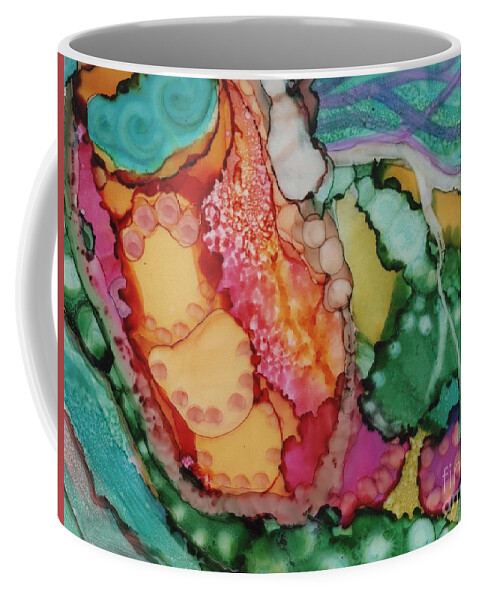 Red Coffee Mug featuring the painting Fourth Place by Joan Clear