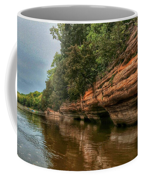 River Coffee Mug featuring the photograph Fox River Sandstone Cliffs by Nick Heap