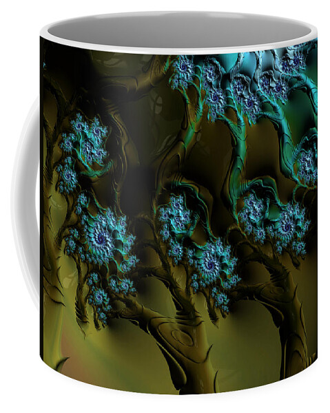 Fractal Coffee Mug featuring the digital art Fractal Forest by Gary Blackman