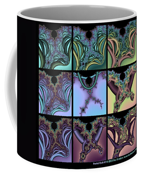Blue Coffee Mug featuring the digital art Fractal Quilt 7 by Ann Stretton