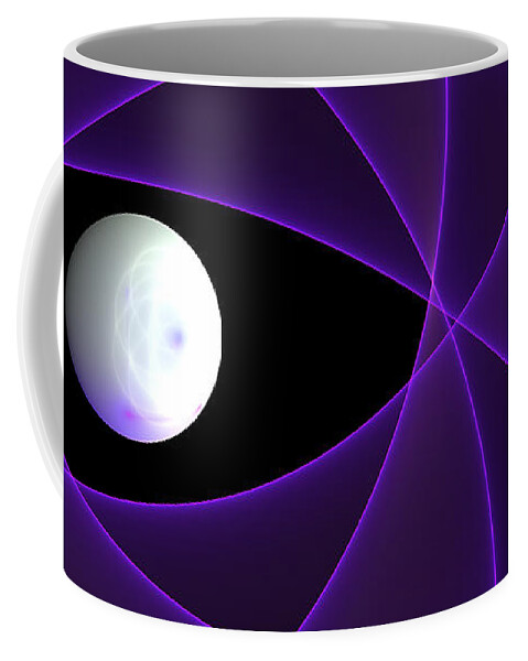 Fractal Coffee Mug featuring the digital art Fractal The Purple Veil by Gabiw Art