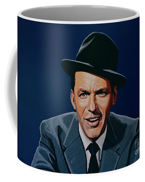 Frank Sinatra Coffee Mug featuring the painting Frank Sinatra by Paul Meijering