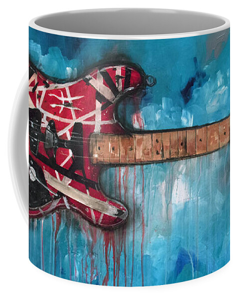 Van Halen Coffee Mug featuring the painting Frankenstrat by Sean Parnell