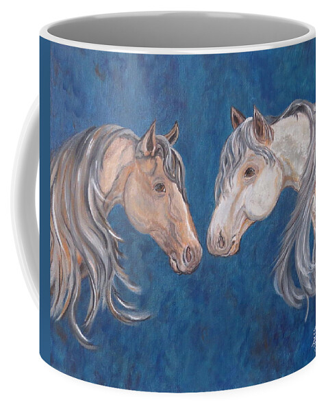 Horse Coffee Mug featuring the painting Free Spirits by Ella Kaye Dickey