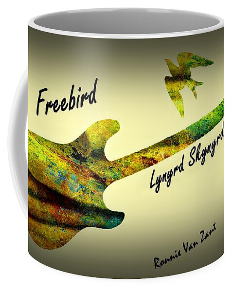Ronnie Van Zant Coffee Mug featuring the painting Freebird Lynyrd Skynyrd Ronnie Van Zant by David Dehner