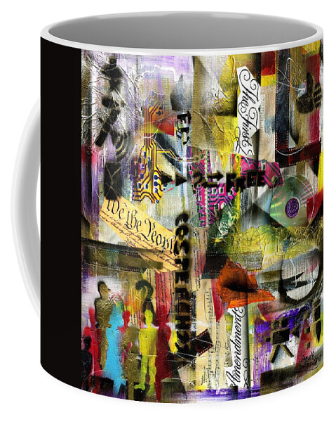 Everett Spruill Coffee Mug featuring the painting Freedom of Speech 4 by Everett Spruill