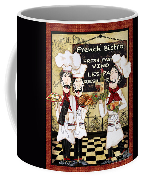 French Coffee Mug featuring the painting French Chefs-Bistro by Jean Plout