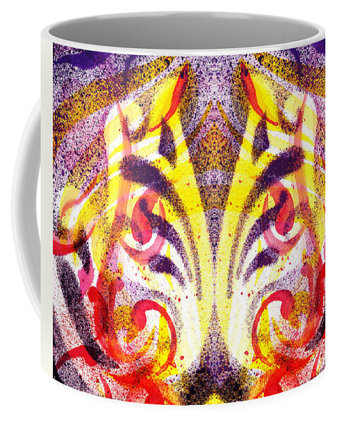 Abstract Coffee Mug featuring the painting French Curve Abstract Movement VI Mystic Flower by Irina Sztukowski