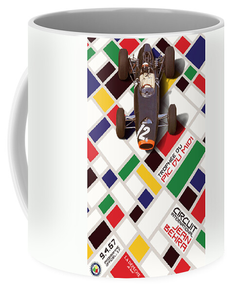 Circuit Jean Behra Coffee Mug featuring the digital art French Grand Prix 1967 Circuit Jean Behra by Georgia Clare