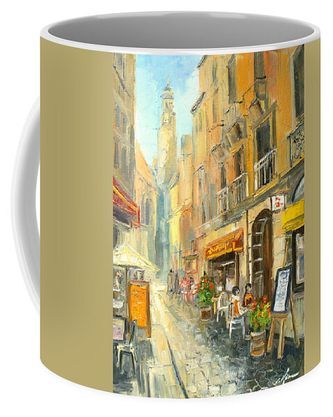 France Coffee Mug featuring the painting French small street by Luke Karcz