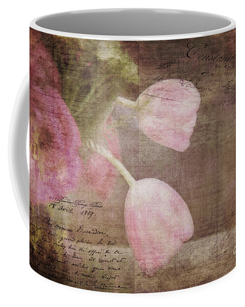 Tulips Coffee Mug featuring the digital art French Tulips by Jayne Carney