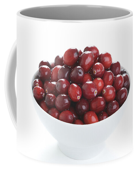 Cranberries Coffee Mug featuring the photograph Fresh Cranberries In A White Bowl by Lee Avison