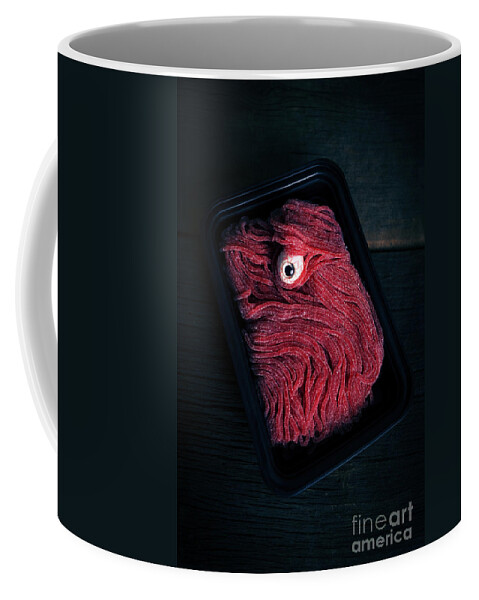 Meat Coffee Mug featuring the photograph Fresh Ground Zombie Meat - Its what's for dinner by Edward Fielding