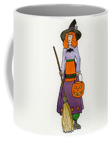 Friend Print Coffee Mug featuring the painting Friendly Witch by Norma Appleton