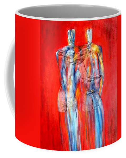 Friends Coffee Mug featuring the painting Friends by Troy Caperton