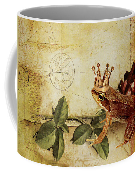 Frog Coffee Mug featuring the mixed media Frog Prince by Heike Hultsch