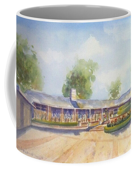 Watercolor House Portrait Coffee Mug featuring the painting Front of Home by Debbie Lewis