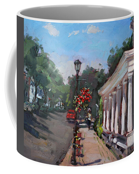 Frontier House Coffee Mug featuring the painting Frontier House in Lewiston by Ylli Haruni