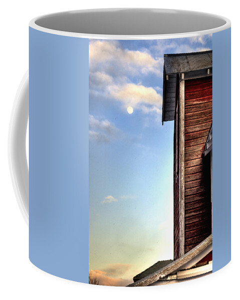 Ft Coffee Mug featuring the photograph Ft Collins Barn and Moon 13586 by Jerry Sodorff