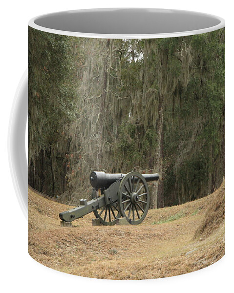 Fort Mcallister Coffee Mug featuring the photograph Ft. McAllister Cannon 2 in color by Jonathan Harper