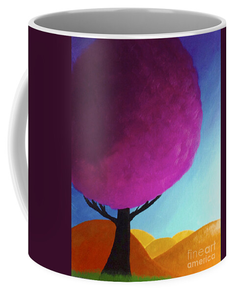 Tree Art Coffee Mug featuring the painting Fuchsia Tree by Anita Lewis