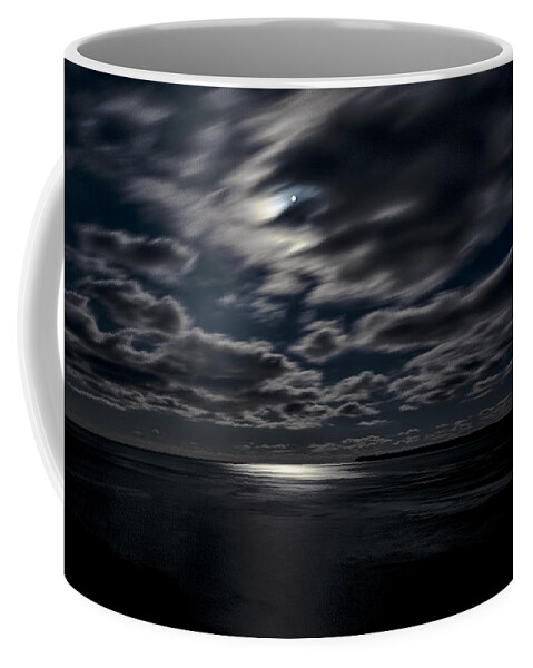 Bay Of Fundy Coffee Mug featuring the photograph Full Moon on the Bay of Fundy by Marty Saccone