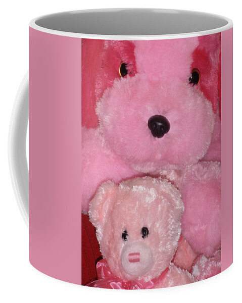 Pink Coffee Mug featuring the photograph Furry Friends by Marcia Socolik