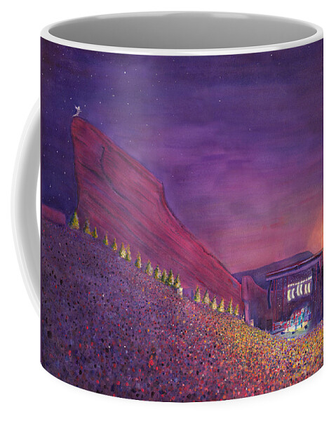Furthur Coffee Mug featuring the painting Furthur Red Rocks Equinox by David Sockrider