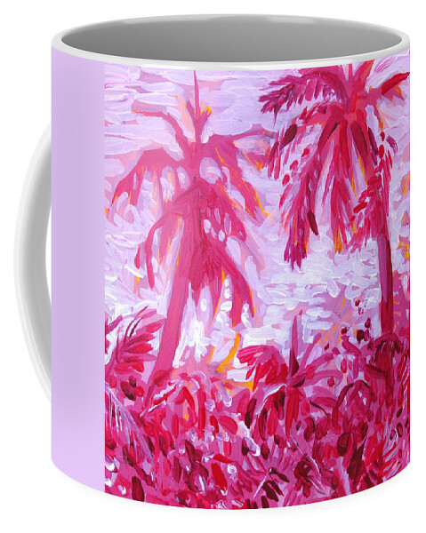 Pink Coffee Mug featuring the painting Fuschia Landscape by Tilly Strauss