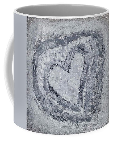 Abstract Painting Coffee Mug featuring the painting G3 - greys by KUNST MIT HERZ Art with heart