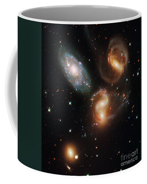 Hickson Compact Group 92 Coffee Mug featuring the photograph Galaxies Stephans Quintet by Science Source
