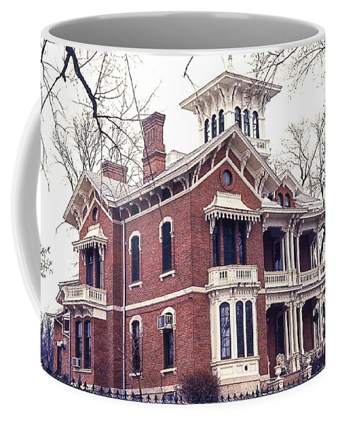 Victorian Belvedere Home In Galena Illinois. Coffee Mug featuring the photograph Victorian Belvedere Home in Galena Illinois. by Robert Birkenes