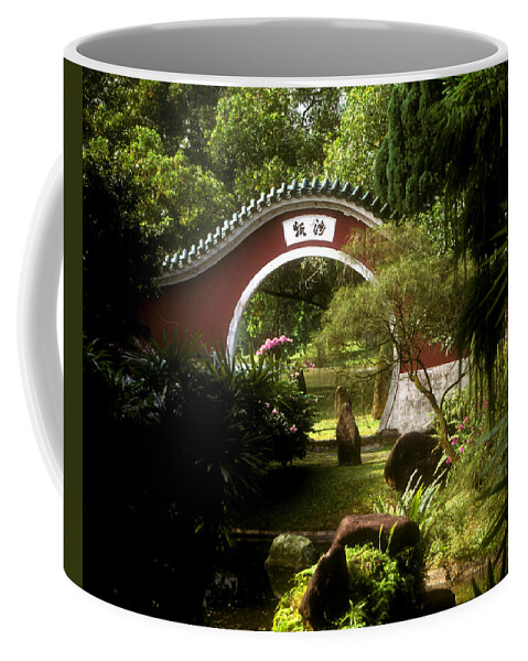 Singapore Coffee Mug featuring the photograph Garden Moon Gate 21E by Gerry Gantt